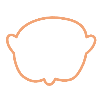 頭のかたちのイラスト（絶壁型）